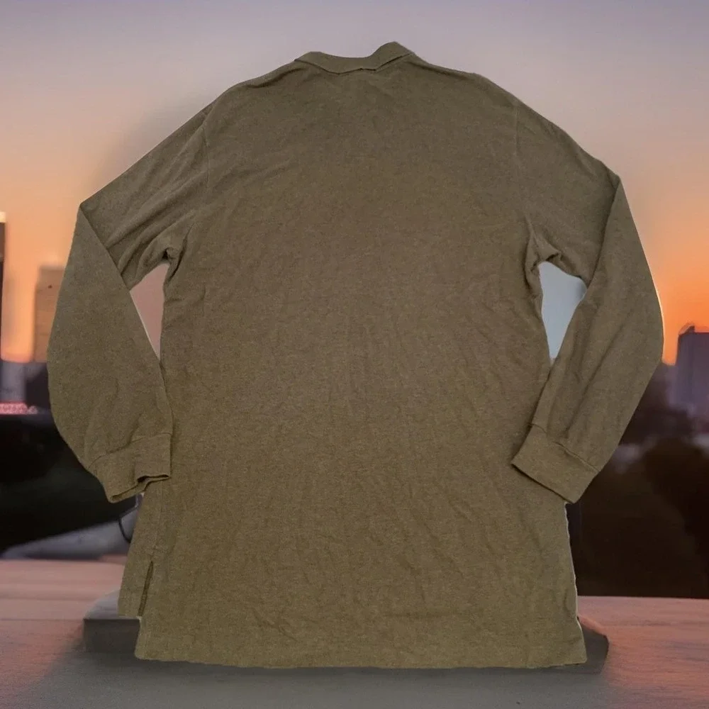 Vtg Polo Ralph Lauren Polo Shirt Large Green Rugby Long Sleeve 90s Preppy Mens L